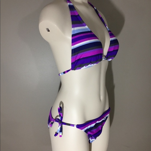 NWT Old Navy Purple Striped Bikini XS/S - Picture 5 of 11